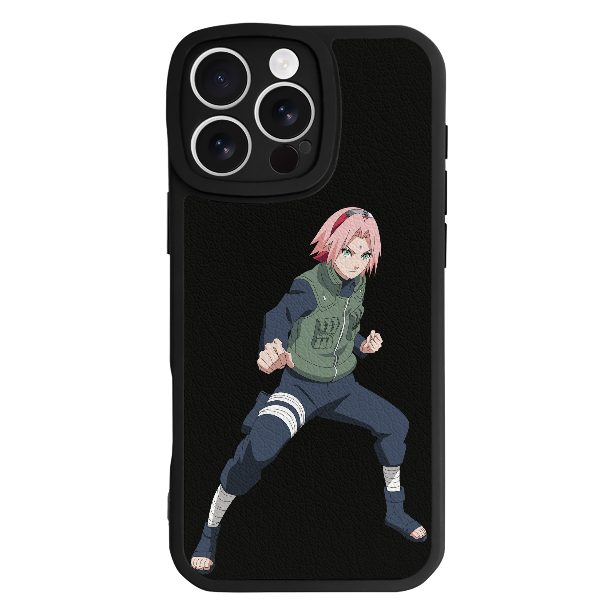 （画像用） NARUTO -ナルト- 春野サクラ Haruno Sakura 【iPhone 16シリーズ対応】シリコンスマホケース（レザー調） 材質：シリコン